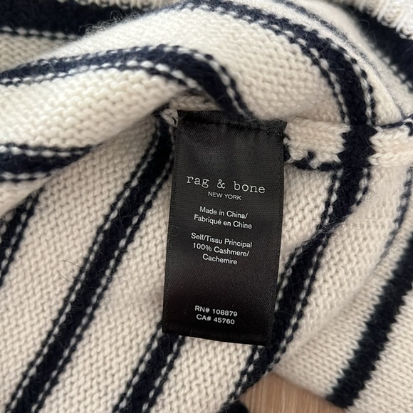 NWT - rag & bone Pierce Stripe Cashmere Turtleneck Sweater size Smalll - Picture 5 of 9